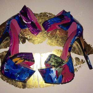 Multi-Color Platform Spring Heels